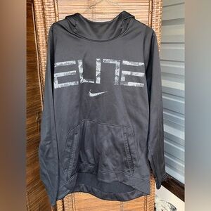 NIKE Elite Spell Out Dri-Fit Mens Medium Black Hoodie L